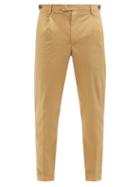 Barena Venezia - Pavion Pleated Cotton-blend Trousers - Mens - Brown
