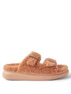 Alexander Mcqueen - Hybrid Shearling And Rubber Sandals - Womens - Pink
