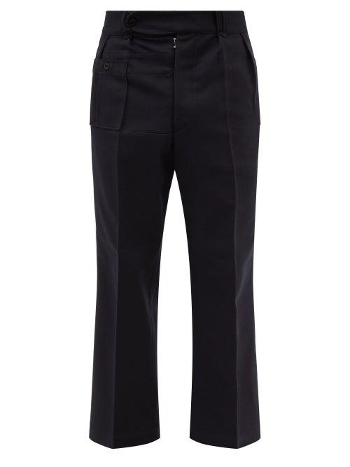 Maison Margiela - Wool And Cotton-blend Twill Trousers - Mens - Navy