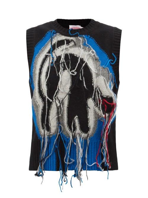 Charles Jeffrey Loverboy - Guddle Tasselled Wool-blend Sleeveless Sweater - Womens - Black Multi