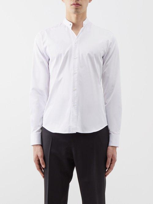 Wooyoungmi - Open-collar Cotton-poplin Shirt - Mens - White