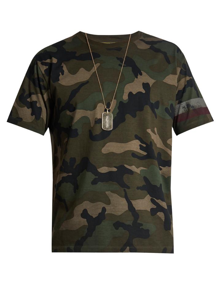 Valentino Camouflage-print Cotton-jersey T-shirt