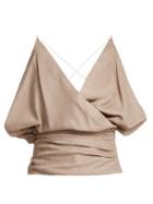 Matchesfashion.com Jacquemus - Drape Front Wool Top - Womens - Beige