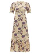 Matchesfashion.com Sea - Odette Floral Print Cotton Midi Dress - Womens - Ivory Multi