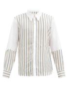 Matchesfashion.com Wales Bonner - Sterling Striped Patchwork Shirt - Mens - White