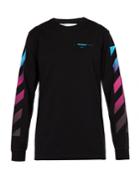 Off-white Diagonal Gradient Long-sleeved Cotton T-shirt
