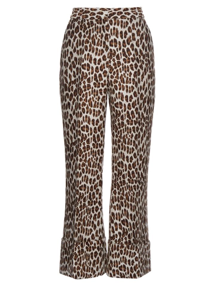 Stella Mccartney Leopard-print Wool-blend Cropped Trousers