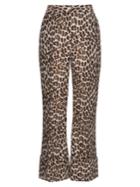 Stella Mccartney Leopard-print Wool-blend Cropped Trousers