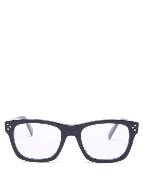Matchesfashion.com Celine Eyewear - Rectangle Acetate Glasses - Womens - Black