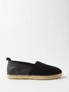 Frescobol Carioca - Helio Suede And Leather Espadrilles - Mens - Black