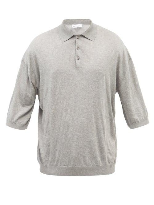 Raey - Sea Island Cotton-jersey Polo Shirt - Mens - Grey