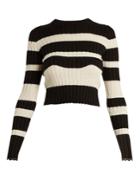 Proenza Schouler Striped Cropped Wool-blend Sweater