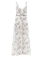 Ladies Lingerie Galanthya - Georgia Floral-print V-neck Cotton Night Dress - Womens - White Print