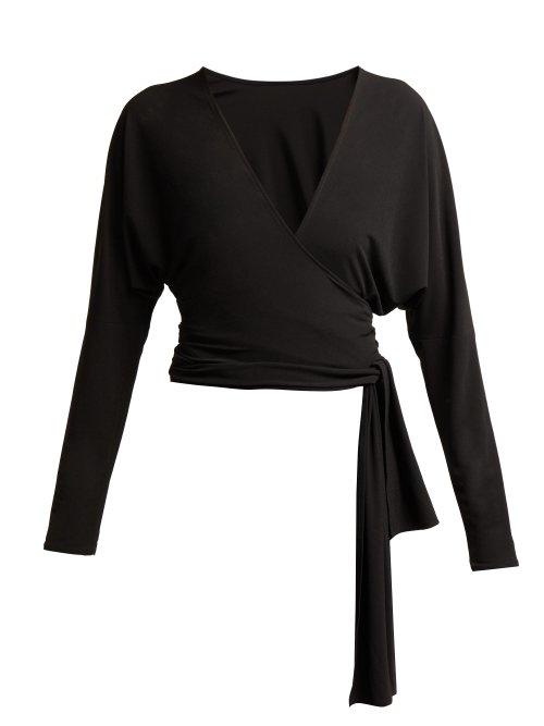 Matchesfashion.com Norma Kamali - Dolman Wrap Top - Womens - Black