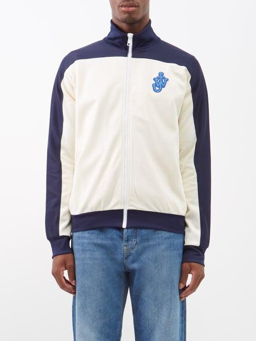 Jw Anderson - Logo-appliqu Jersey Track Jacket - Mens - Navy Cream