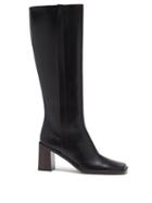 The Row - Patch Leather Knee-high Boots - Womens - Black