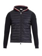 Moncler Hooded Cotton-jersey And Shell Down Jacket