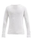 Matchesfashion.com 120% Lino - Rolled-edge Crew-neck Linen Sweater - Mens - White