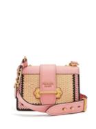 Matchesfashion.com Prada - Small Raffia Leather Bag - Womens - Pink Multi