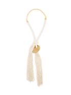 Matchesfashion.com Marni - Rope And Gold Disc Necklace - Womens - White