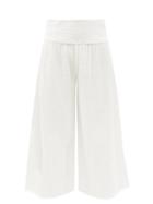 Matchesfashion.com Anaak - Maya Shirred-waist Cotton-muslin Culottes - Womens - White