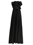 Rochas Ruffled Duchesse Silk-satin Gown