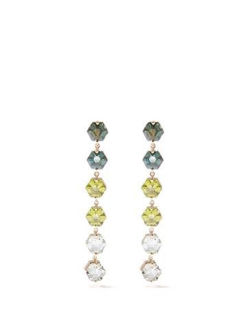 Suzanne Kalan - Portia Topaz, Amethyst & 14kt Gold Earrings - Womens - Green Gold