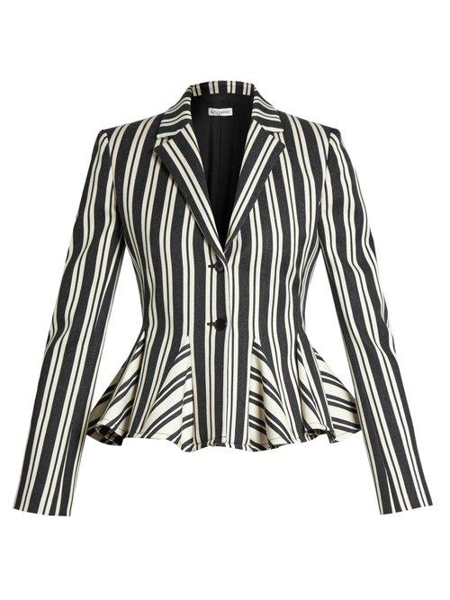 Matchesfashion.com Altuzarra - Clary Single Breasted Striped Wool Blend Jacket - Womens - Black Stripe