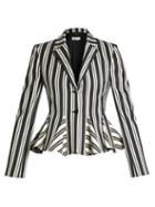Matchesfashion.com Altuzarra - Clary Single Breasted Striped Wool Blend Jacket - Womens - Black Stripe