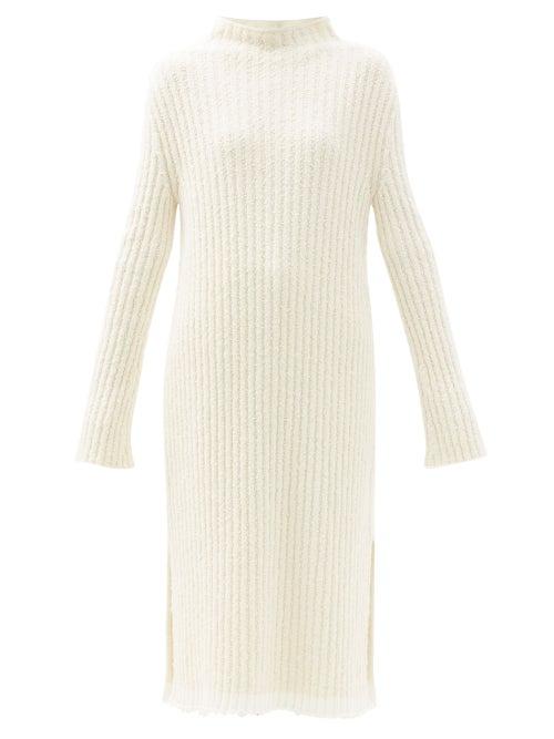 The Row - Delilah Ribbed Cotton-blend Boucl Dress - Womens - Ivory