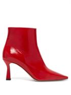Matchesfashion.com Wandler - Lina Point Toe Leather Ankle Boots - Womens - Red