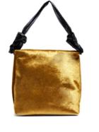 Matchesfashion.com The Row - Wander Small Velvet And Python Shoulder Bag - Womens - Gold