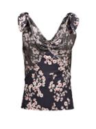 Matchesfashion.com Paco Rabanne - Floral-print Chainmail And Satin Camisole - Womens - Black Multi