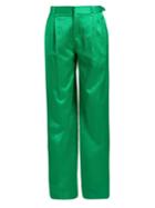 Attico High-waist Wide-leg Satin Trousers