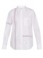 Matchesfashion.com Thom Browne - Striped Band Cotton Shirt - Mens - White