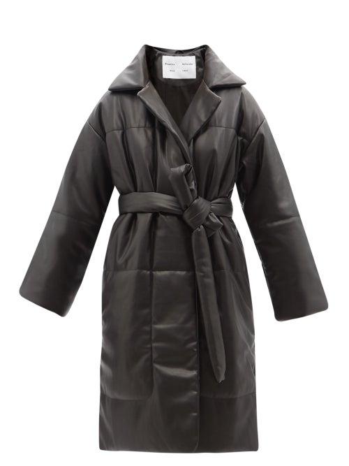 Proenza Schouler White Label - Quilted Faux-leather Coat - Womens - Black