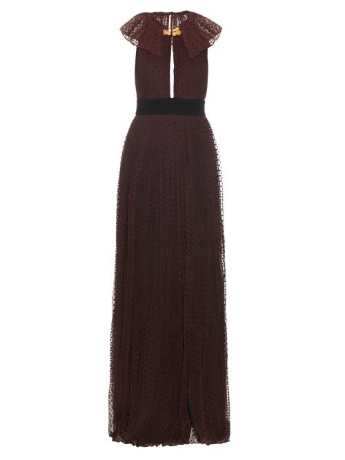 Burberry Prorsum Flocked Polka-dot Tulle Gown