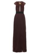 Burberry Prorsum Flocked Polka-dot Tulle Gown
