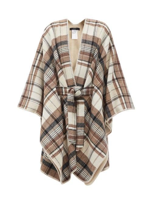 Ladies Accessories Weekend Max Mara - Check Shawl - Womens - Brown Multi