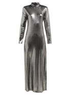 Matchesfashion.com Bella Freud - Radzville Shimmering Maxi Dress - Womens - Silver