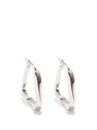 Ladies Jewellery Bottega Veneta - Triangle Sterling-silver Hoop Earrings - Womens - Silver
