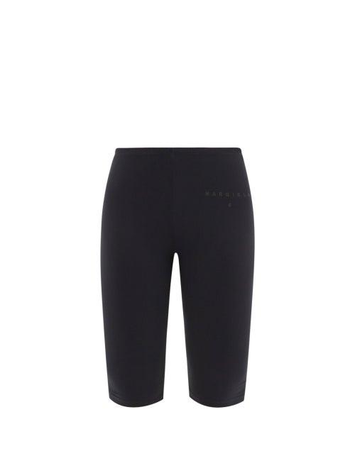 Ladies Rtw Mm6 Maison Margiela - Logo-print Jersey Cycling Shorts - Womens - Black