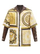 Matchesfashion.com Versace - Baroque-print Silk-twill Shirt - Mens - Brown