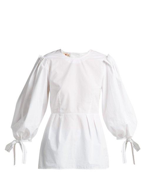 Matchesfashion.com Marni - Balloon Sleeve Cotton Top - Womens - White