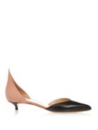 Francesco Russo Point-toe Leather And Suede Pumps