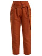 Brunello Cucinelli Paperbag-waist Straight-leg Cropped Trousers