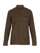 Matchesfashion.com Berluti - Cotton Twill Shirt - Mens - Brown