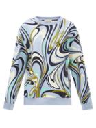 Emilio Pucci - Onde-print Sustainable-jersey Sweatshirt - Womens - Blue Multi