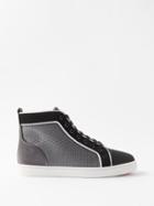 Christian Louboutin - Louis Orlato Suede And Mesh High-top Trainers - Mens - Black White