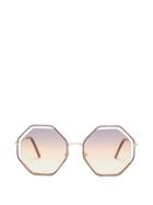 Matchesfashion.com Chlo - Poppy Octagon Frame Sunglasses - Womens - Orange Multi